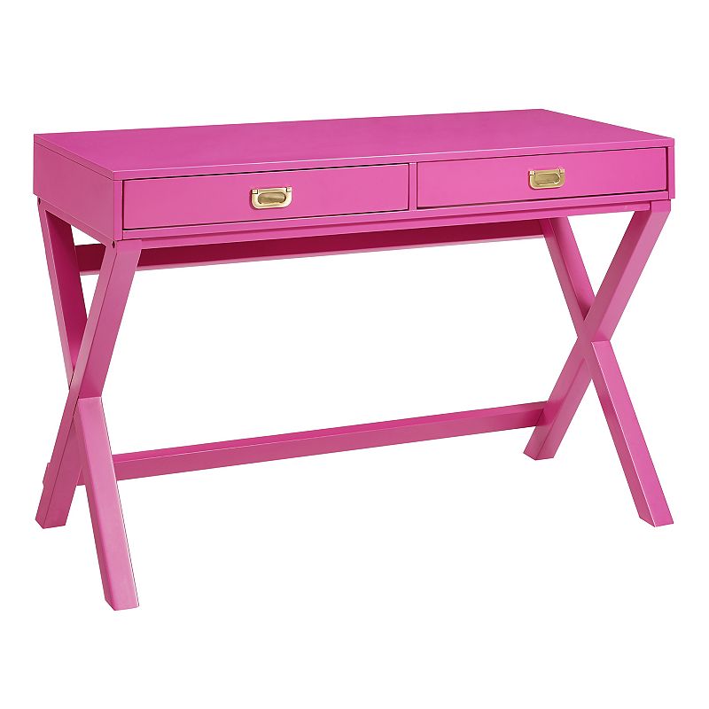 Linon Paige Office Writing Desk, Pink