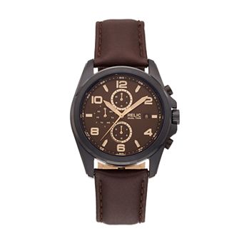Relic by Fossil Men's Daley Leather Dual Time Watch - ZR15946