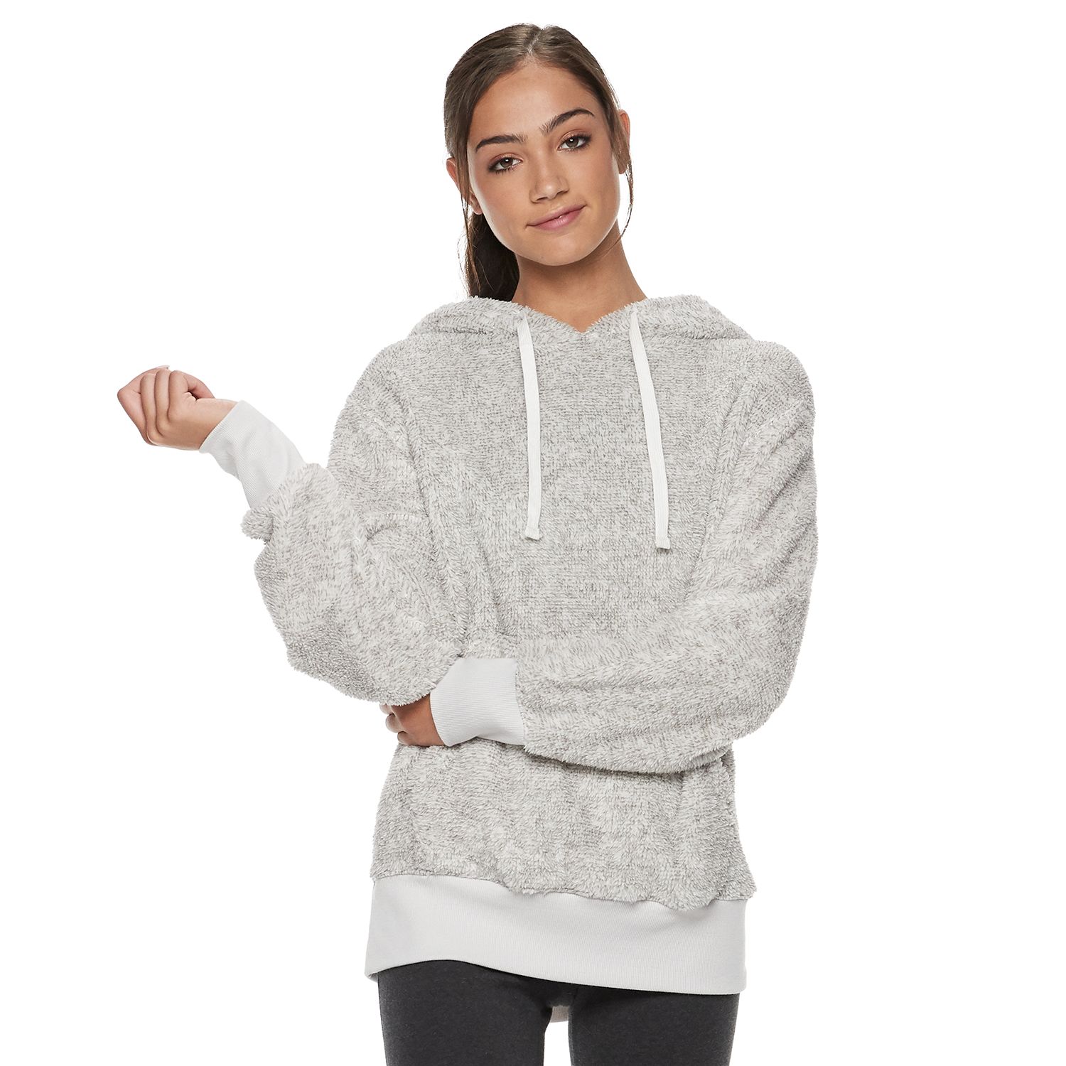 gray sherpa hoodie