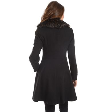 Women's Fleet Street Faux-Fur Collar Fit & Flare Coat