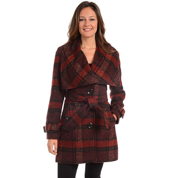 Women\'s Fleet Street Plaid Wool Blend Coat