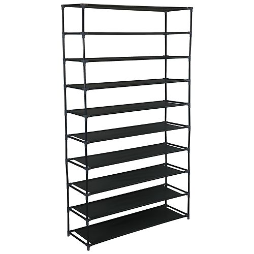 Simplify 50 Pair Extra Long 10 Tier Shoe Storage Rack