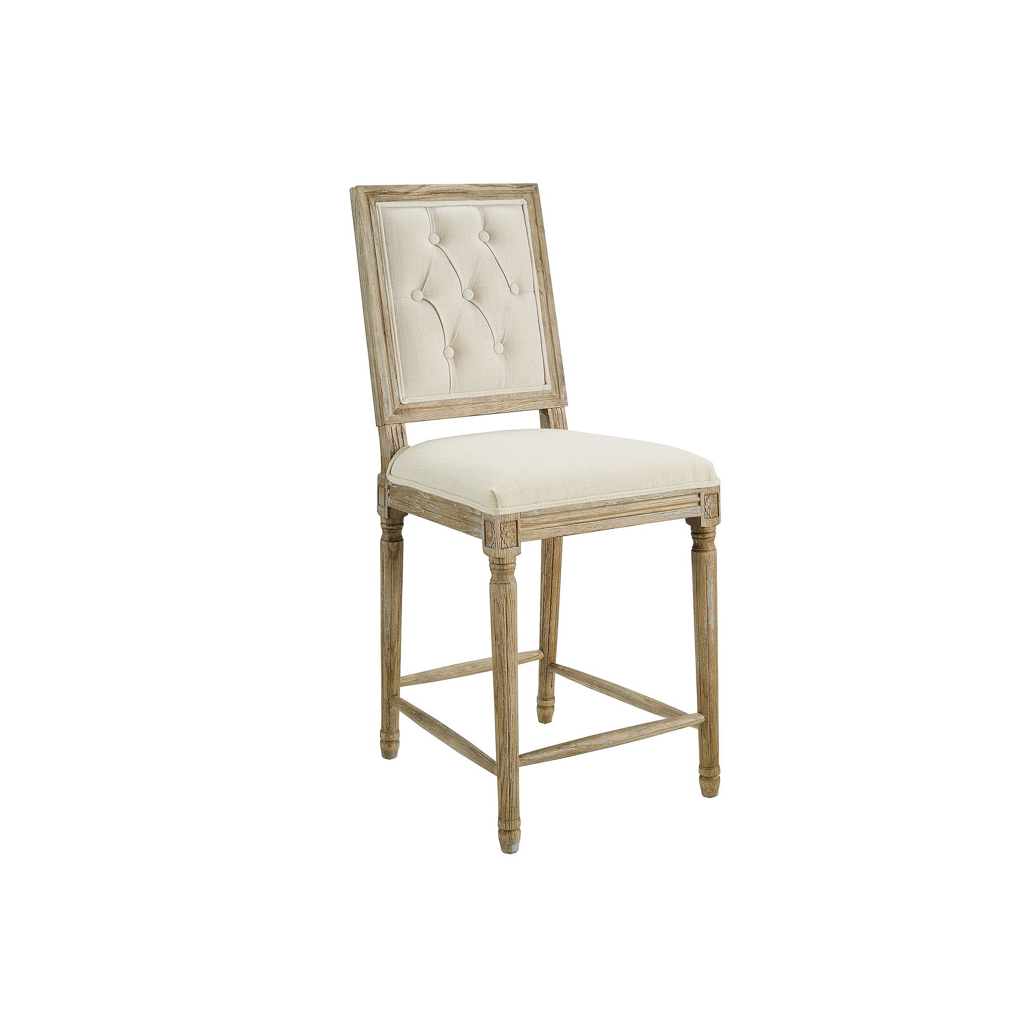 Linon Avalon Tufted Counter Stool, Beige Khaki