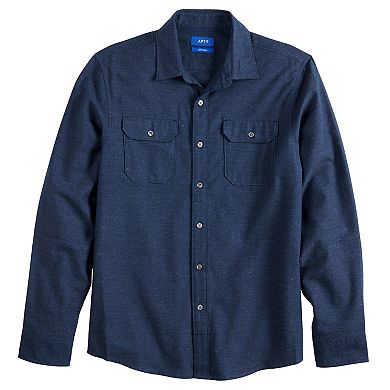 Men's Apt. 9® Brushed Nep 2-Pocket Woven Button-Down Shirt
