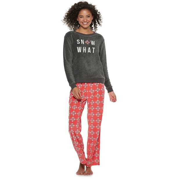 Juniors SO 2 piece Plush Pajama Set