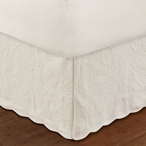 Paisley Quilted Ivory Bedskirt