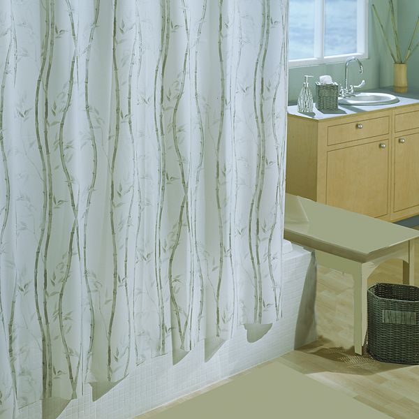 Excell Bamboo Vine Shower Curtain, Bamboo Fabric Shower Curtain Liner