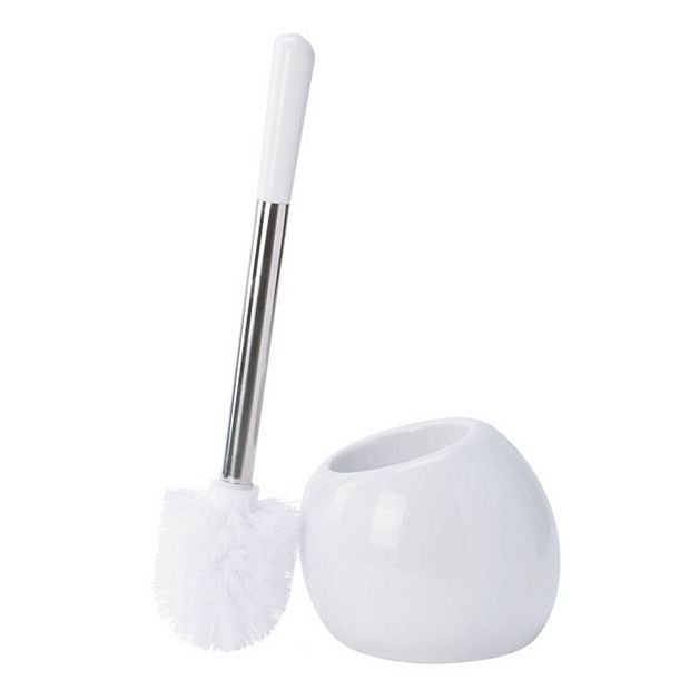 Bath Bliss White Plastic Toilet Brush Holder in the Toilet Brush