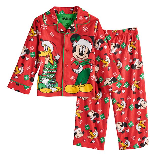 Disney's Mickey Mouse & Pluto Toddler Boy Christmas Top & Bottoms