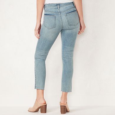 Women's LC Lauren Conrad Distressed Midrise Slim Straight-Leg Jeans