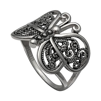 PRIMROSE Sterling Silver Filigree Butterfly Ring