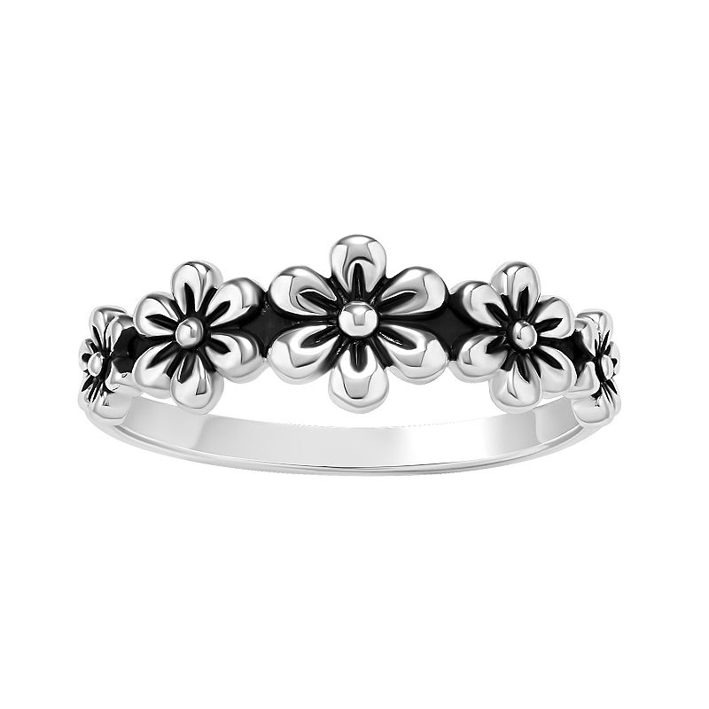 PRIMROSE Sterling Silver Flower Ring, Womens, Size: 7