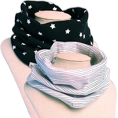 Bazzle Baby 2-pack Band O Bib Star & Lines Infinity Scarves