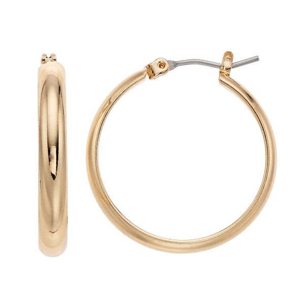 Nine West Smooth Hoop Earrings - Gold Tone