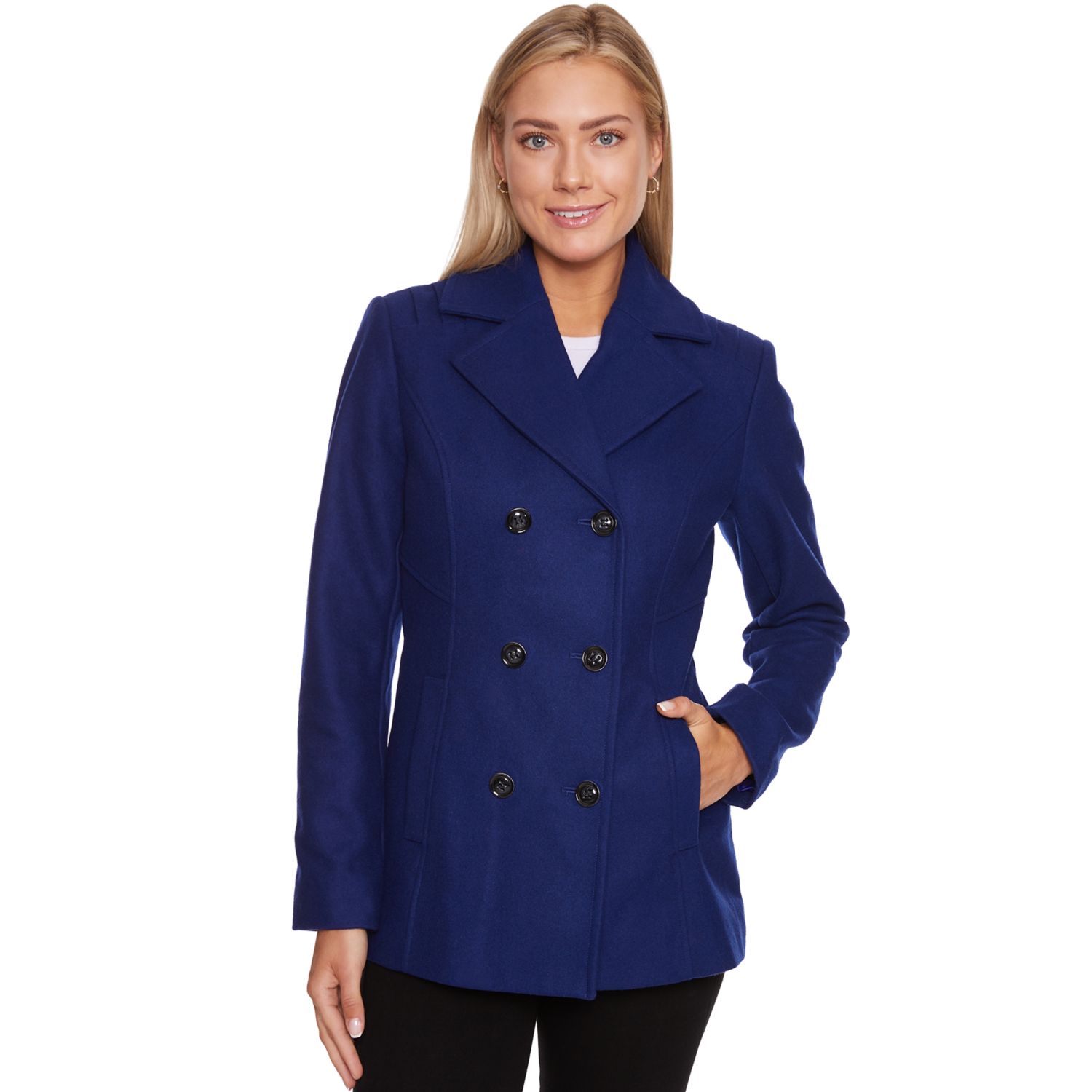 dark green peacoat women's