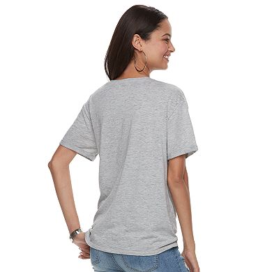 Juniors' "First Of All, Second Of All, No" Knotted Tee