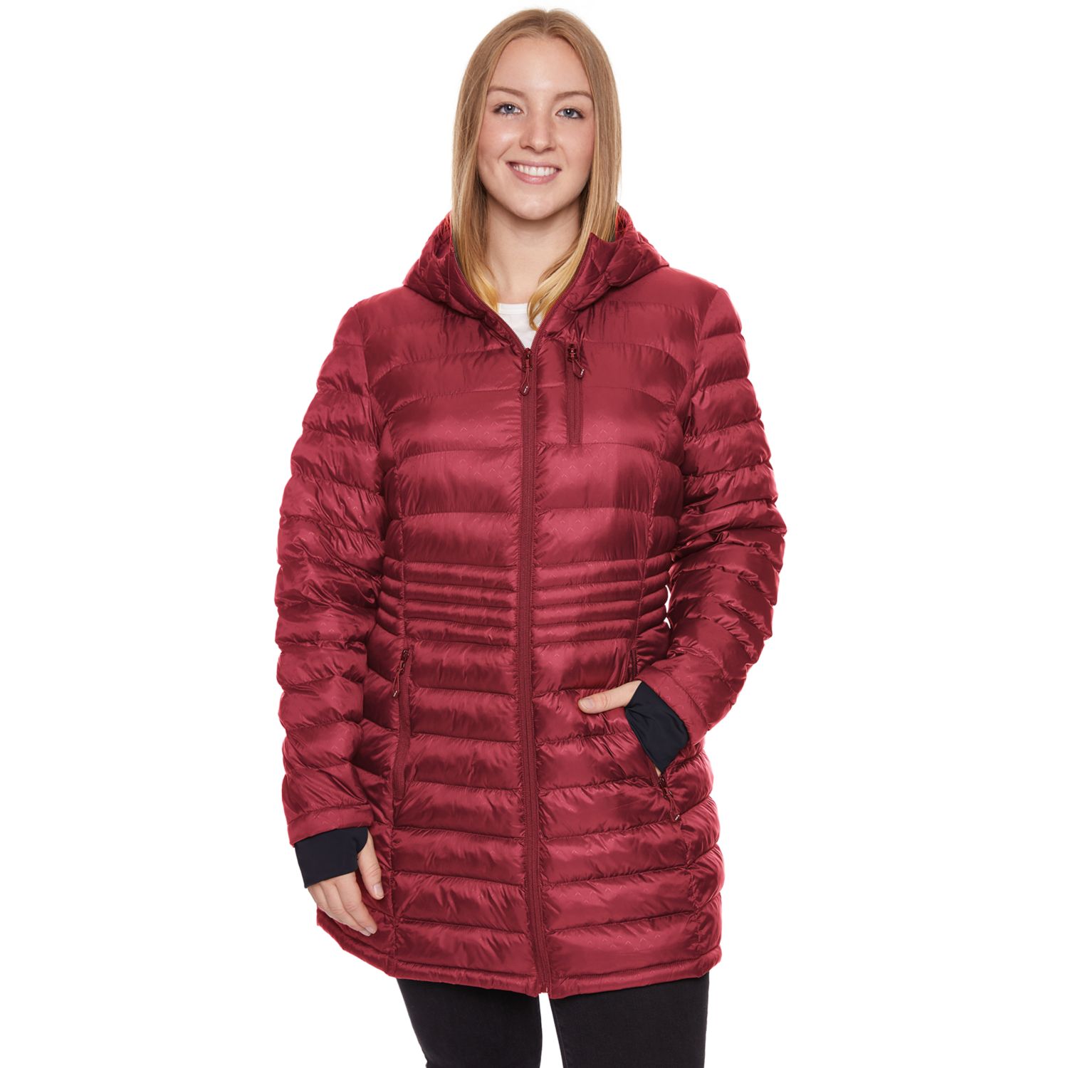 red plus size puffer coat