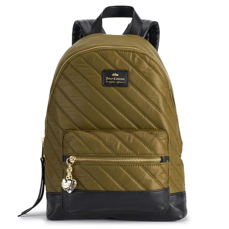 Juicy Couture Between the Lines Quilted Backpack, Med Green