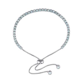 Stella Grace Sterling Silver Sky Blue Topaz Bolo Bracelet
