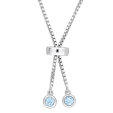 Stella Grace Sterling Silver Sky Blue Topaz Bolo Bracelet