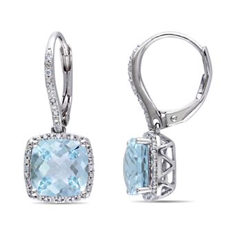 Stella Grace 1/5 Carat T.W. Diamond & Blue Topaz Drop Earrings