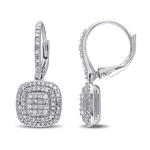 Stella Grace Sterling Silver 1/2 Carat T.W. Diamond Drop Earrings