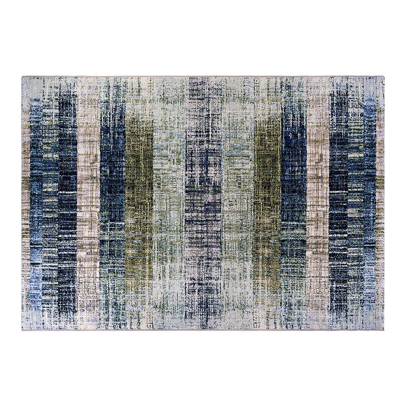 Couristan Easton Distress Abstract Striped Rug, Blue, 8X11 Ft
