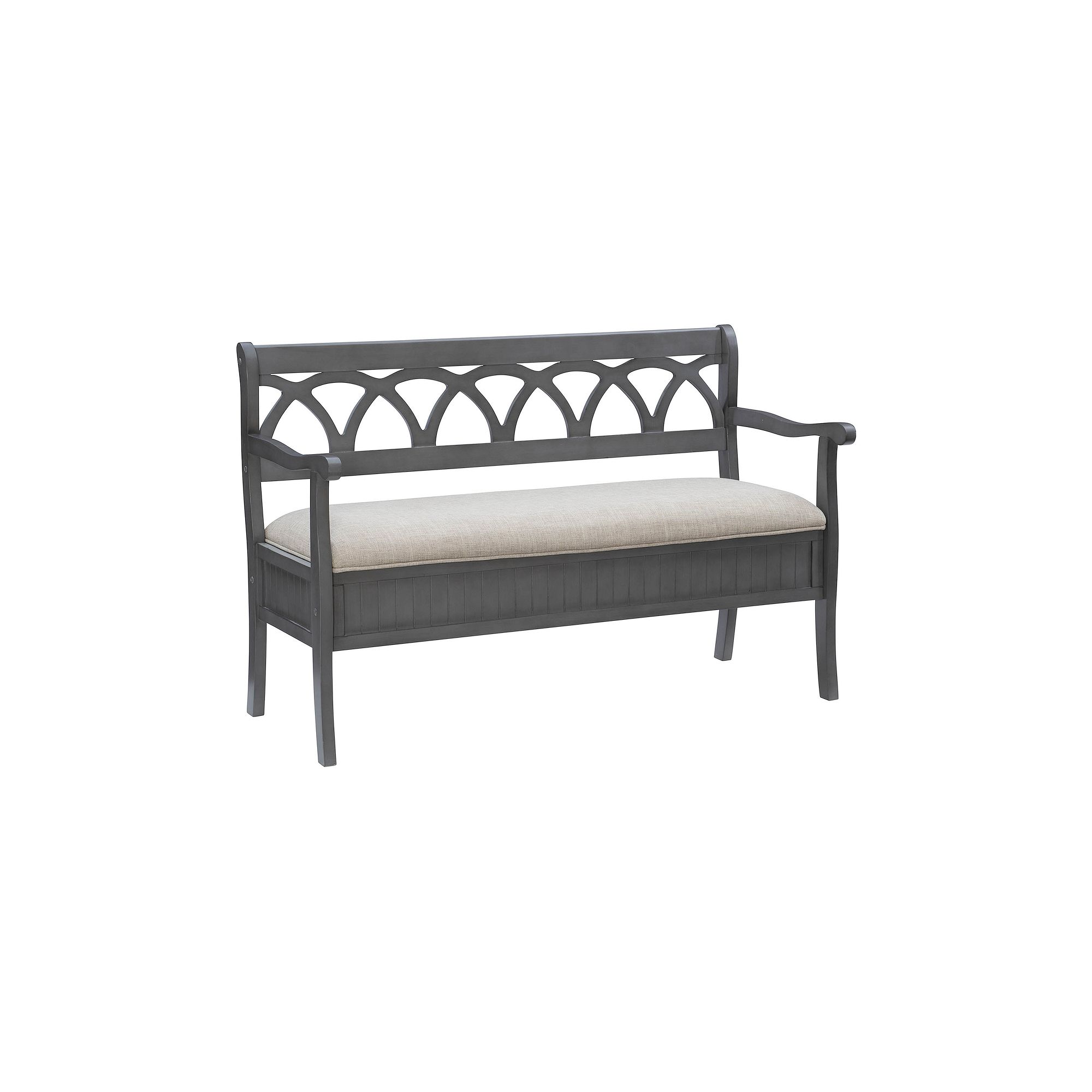 Linon Elliana Storage Bench, Gray Beige