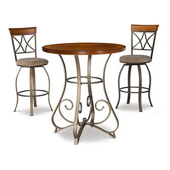 Linon Hamilton Pub Table & Swivel Bar Stool 3 pc Set