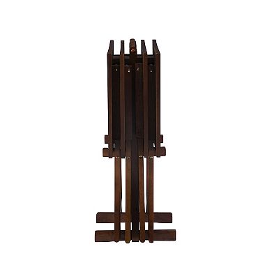 Linon Hazelnut Finish Tray Table 5-piece Set