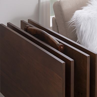 Linon Hazelnut Finish Tray Table 5-piece Set