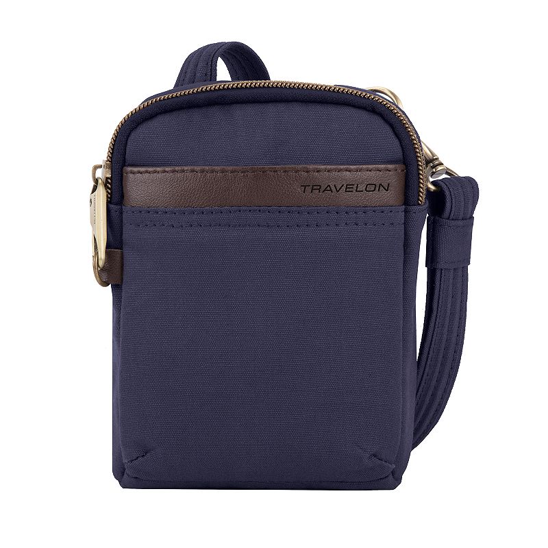 Travelon Anti-Theft Courier Mini Crossbody Bag, Blue