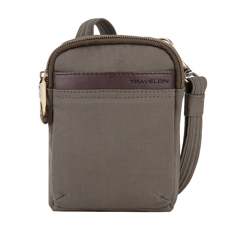 Travelon Anti-Theft Courier Mini Crossbody Bag, Grey