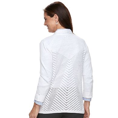 Women's Croft & Barrow® Chevron Stitch Open-Front Cardigan