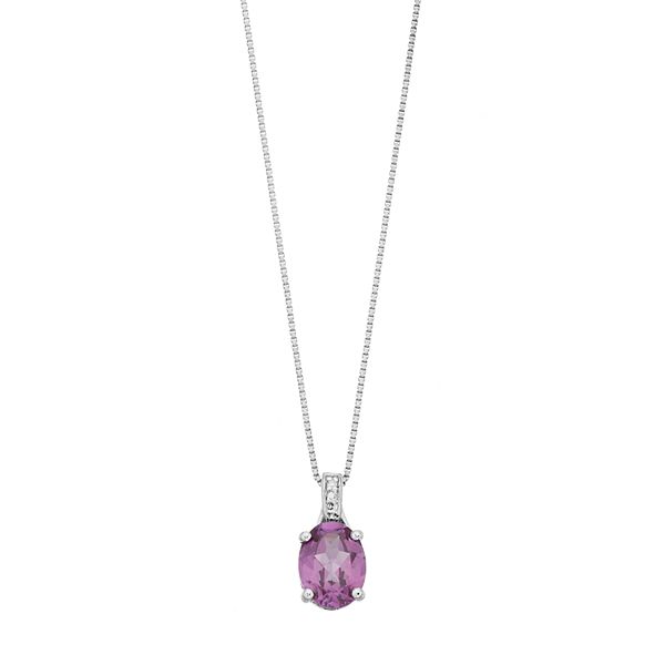 Gemminded Sterling Silver Lab-Created Alexandrite & Diamond Accent Oval ...