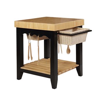 Linon Color Story Butcher Block Kitchen Island