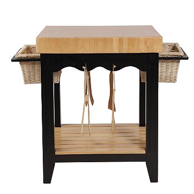 Linon Color Story Butcher Block Kitchen Island