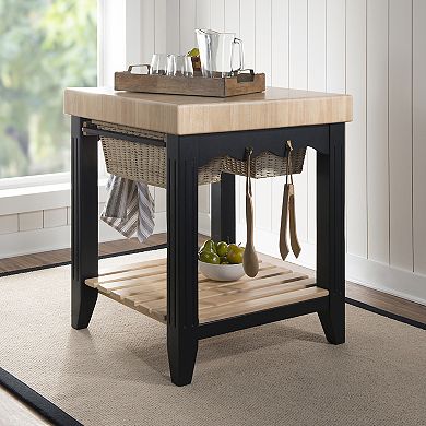 Linon Color Story Butcher Block Kitchen Island