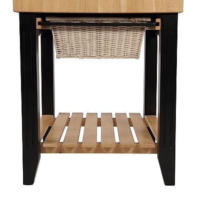 Linon Color Story Butcher Block Kitchen Island
