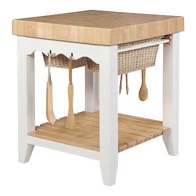 Powell White Kitchen Island