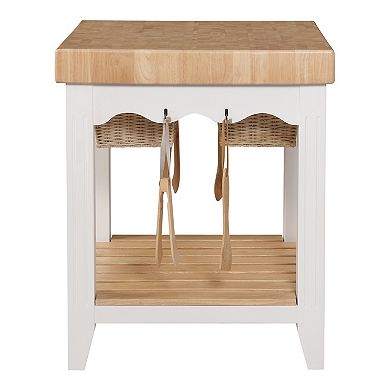 Powell White Kitchen Island