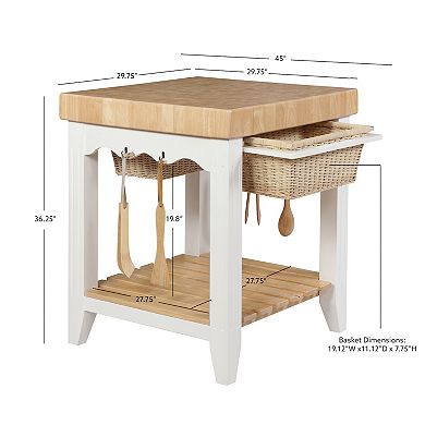 Powell White Kitchen Island