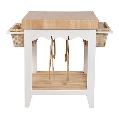Powell White Kitchen Island