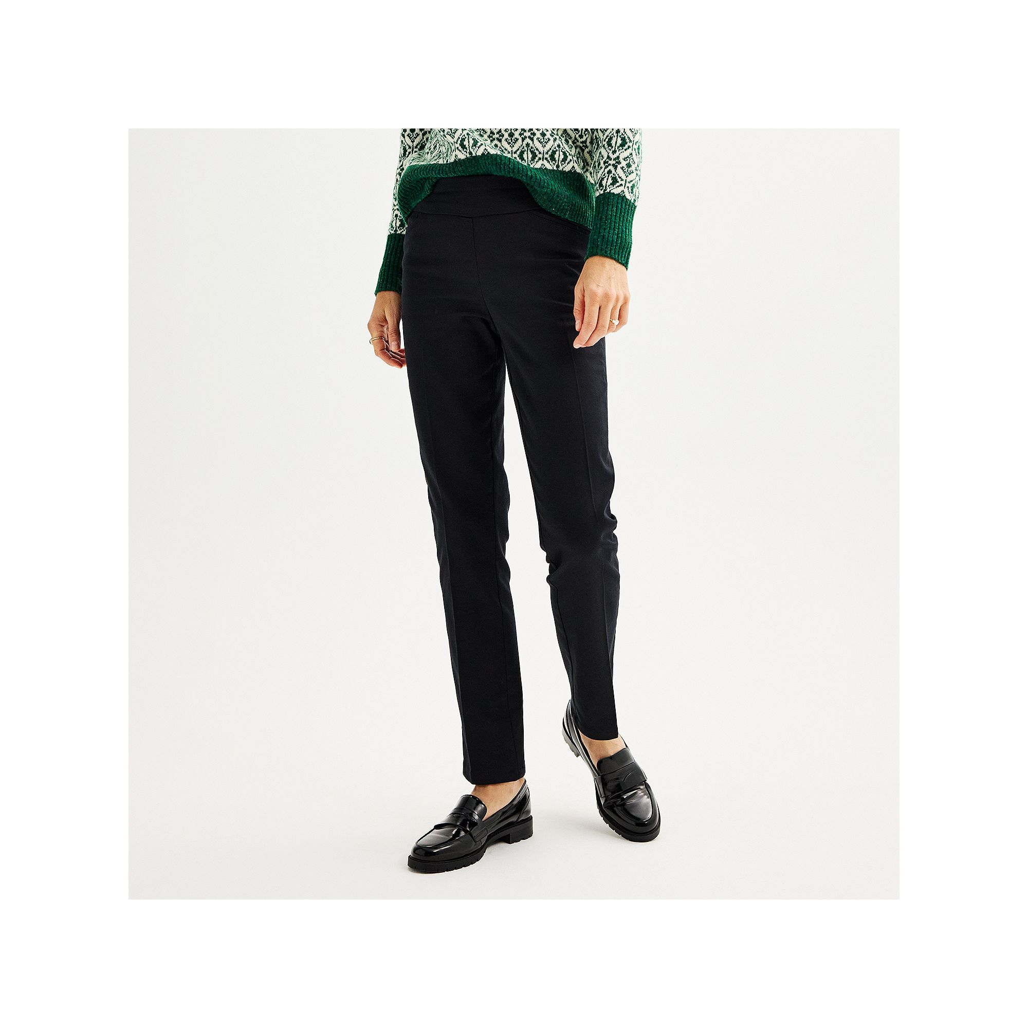Womens Croft & Barrow® Effortless Stretch Pull-On Straight-Leg Pants, Siz