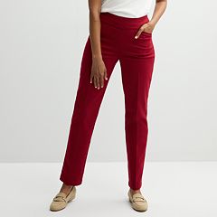 Womens Red Pockets Pants