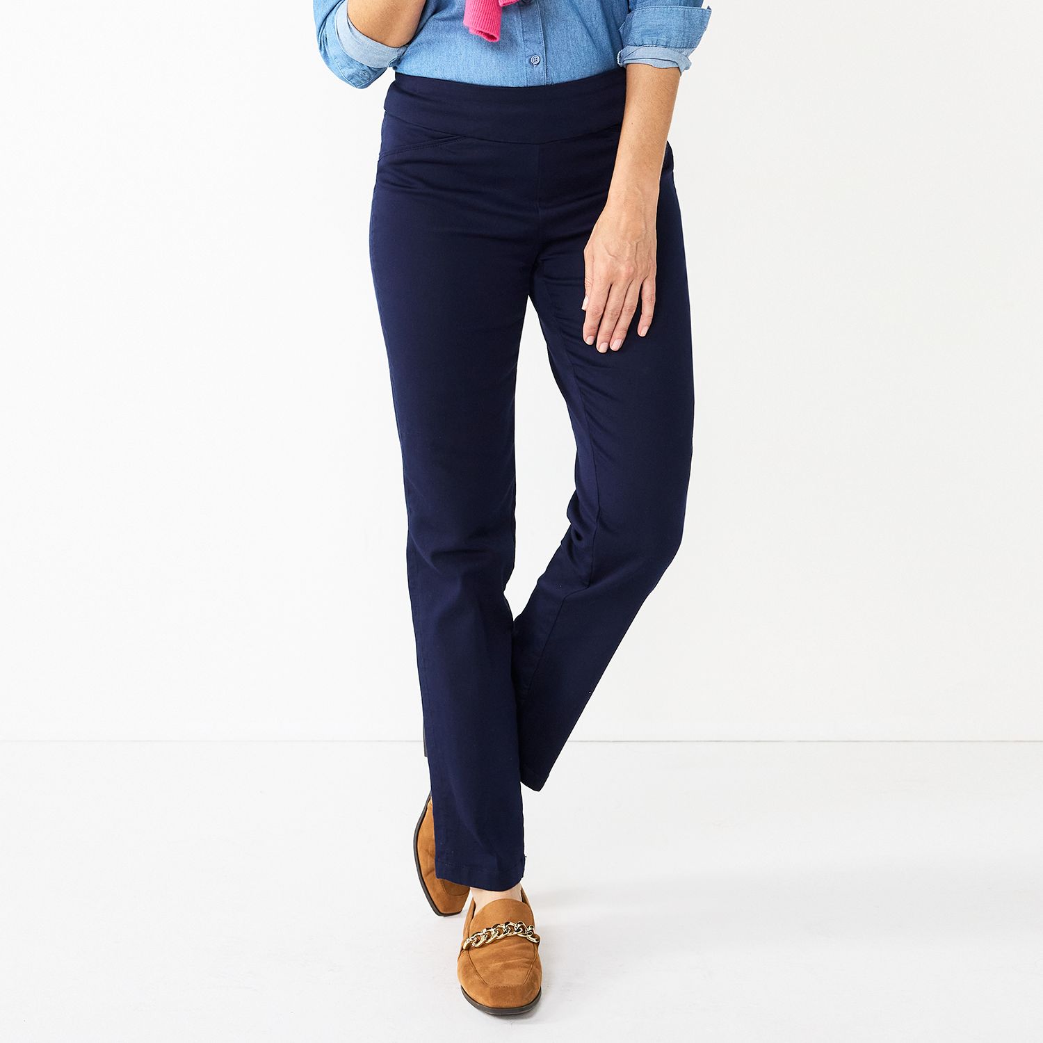 Effortless Stretch Pull-On Straight Pants