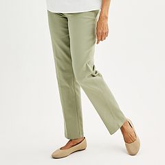 Croft Barrow Effortless Stretch Bootcut Pants Women 16W Long Green