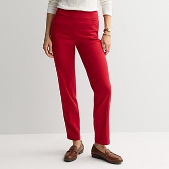 Women's Croft & Barrow® Effortless Stretch Pull-On Straight-Leg Pants