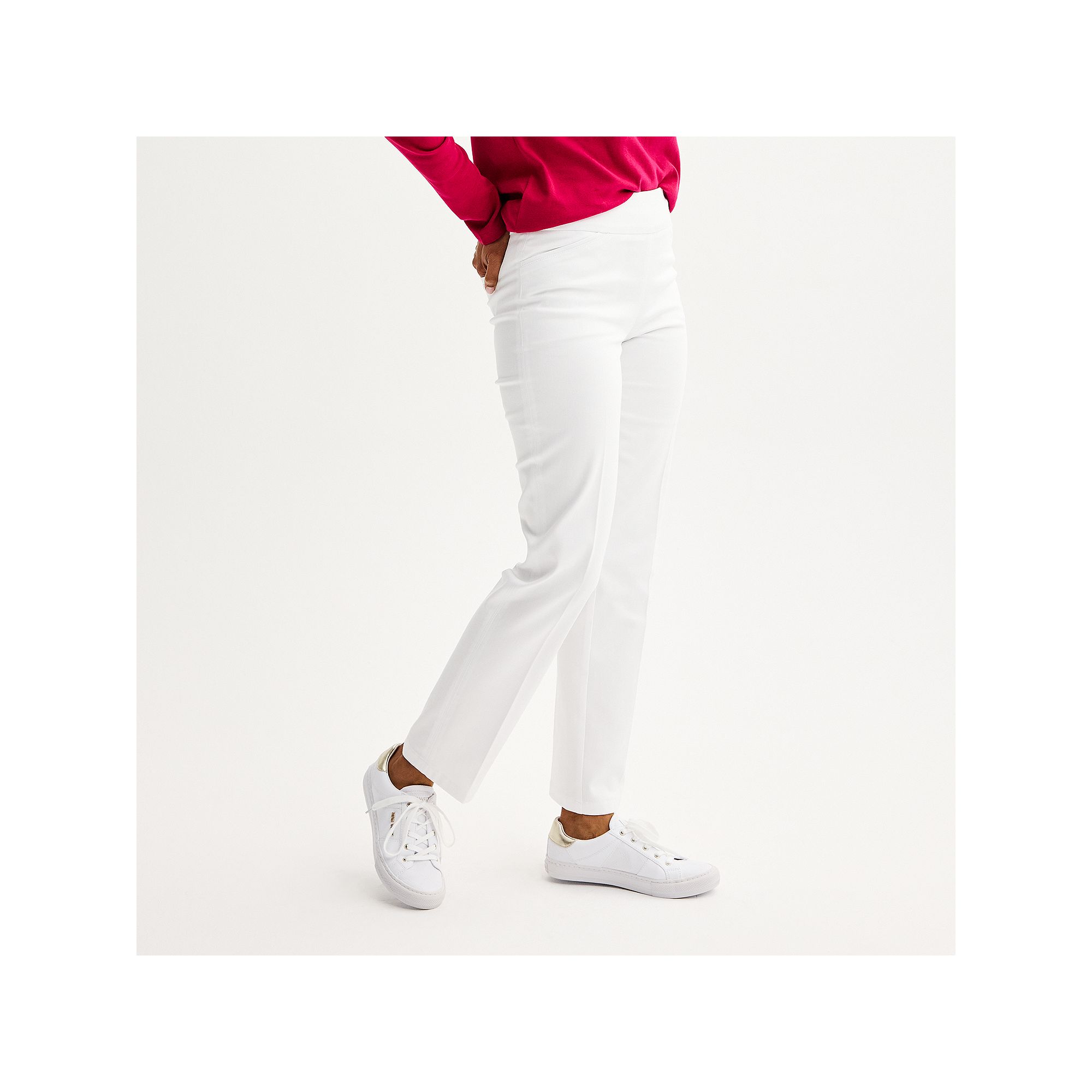 Womens Croft & Barrow® Effortless Stretch Pull-On Straight-Leg Pants, Siz