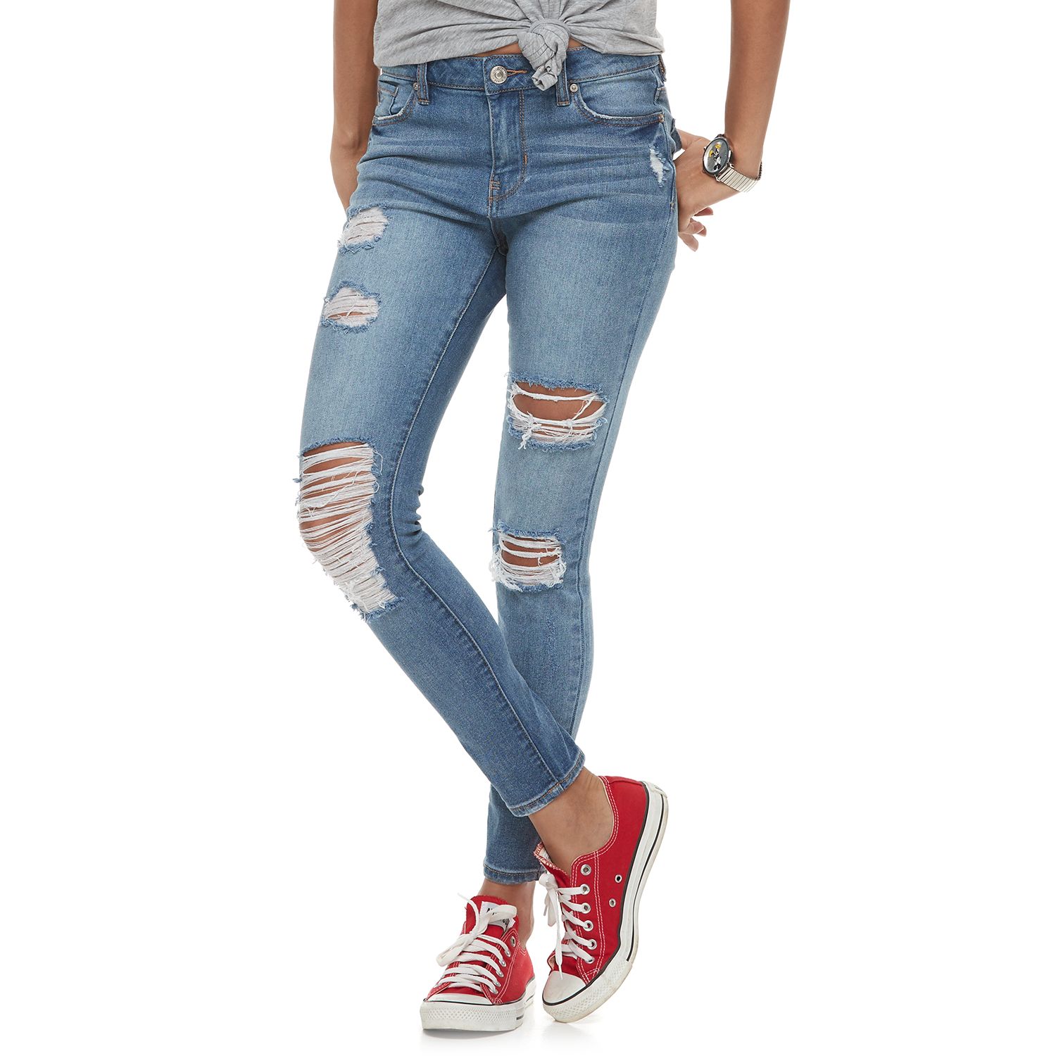 mid rise ripped jeans